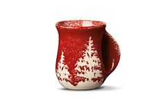 Tag True Living Festive Red Forest 18 Ounce Stoneware Hand Warmer Coffee Mug