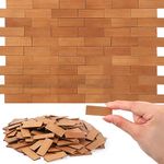 Sintuff 200 Pcs Miniature Dollhouse Flooring Mini Wooden Dollhouse Floor Boards 1 12 Scale Dollhouse Accessories Geometric Bamboo Doll House Furniture Wood Floor Board for Model Decor (Pale Brown)