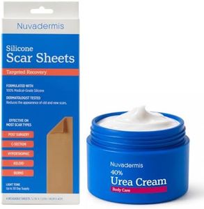 NUVADERMIS Repair Bundle- Urea Cream 40 Percent for Feet, Foot Repair Lotion + Silicone Scar Sheets for Surgical Scar Treatment