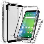 Ailiber Mobile Phone Cover Case for Cricket Vision Plus, Cricket Vision+ Phone Case with Screen Protector, 2 Layer Protection, Shock-Absorbing Corners TPU Bumper Heavy Duty Protective Cover-Clear