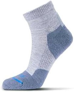 FITS Quarter Light Hiker, Merino Wool Sock for Men and Women - Whole Foot Comfort, Lightweight, Breathable, Odor Resistant, Hiking Socks, Made in USA, Light Grey, Large
