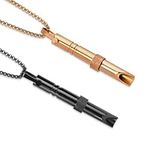 Anxiety Necklace, 2 PCS Luwrevc Breathlace Breathing Necklaces, Breathlace Necklace Quit Smoking for Men Women Reduce Anxiety Quit Smoking Stainless Steel Necklace (Type-A)