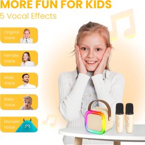 Ankuka Karaoke Machine – Pink Portable Bluetooth Speaker