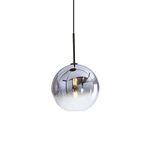 H XD GLOBAL Gradient Silver Glass Pendant Light,Modern Glass Hanging Light Chaniler Light (20cm, Silver)