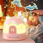 Skirfy Night Light for Kids,84 Light Modes 14 Films Baby Sound Machine,Night Light Projector for Bedroom,3 in 1&Remote Control,Volume Adjust,Rechargeable Unicorns,Christmas,Kawaii Gifts for Girls