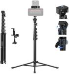 NEEWER Phone Tripod & Selfie Stick, 18"-61" Cellphone Stand Mount w/ 360° Dual Phone Holder for Video Recording & Teleprompter, Compatible with iPhone Samsung for Vlog Live Video Record, ST155+SP-08