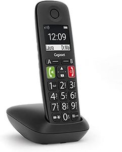 Gigaset E290, Telefono Portatile con Suonerie Forti, Numeri Grandi e Audio Potenziato, Tasti di Chiamata Rapida, Vivavoce con Volume Regolabile, Nero [Versione Italiana]