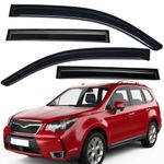 Lightronic WV94375 Outside-Mount Side Window Visor Deflector Rain Guard, Dark Smoke, 4-Pieces Set, Fits 2014-2018 Subaru Forester