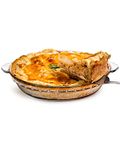 ZYER Pie Plate Easy Grab Glass Pie Pan with Handles Pie Baking Dish for Apple Pie Quiche and Cheesecakes,8-3/5 Inch