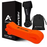 ATHVERV Natural Rubber Heavy Resistance Band With Door Anchor, Pull Up Assist Band For Stretching, Mobility Workouts, Home Fitness And Exercise (Orange)