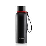 Borosil Hydra Trek 700 ml Stainless Steel Water Bottle | Double Wall Vacuum Insulated Flask, Black | 20 Hours Hot & 24 Hours Cold | Ideal for Personal & Corporate Gifting | 1 Year Warranty