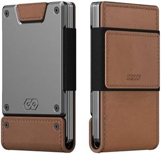 PROOF Wallet | Slim Minimalist Wallets for Men | Leather & Metal | RFID Wallet | Front/Back Pocket | Gift Box | Veteran Owned (Legacy (Full Grain Brown Leather | Satin Gun Metal))
