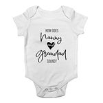 Shopagift How Does Nanny and Grandad Sound Baby Grow Vest Bodysuit White - Pregnancy Reveal Grandparents Baby Clothing Announcement Gift