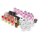 YESWELDER 71Pcs TIG Welding Torch Stubby Gas Lens #12 Pyrex Glass Cup Kit For WP-17/18/26