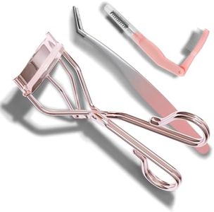 3-in-1 Eyelash Curler Set w/3 Replacement Pads (Soft/Medium/Firm) - Professional Lash Curler for Natural, Fake, Curly or Straight Lashes, Suitable for Professional Salon or Home Use