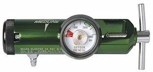 Medline HCS8715M Mini Oxygen Regulator, Latex Free, 0-15 Liters per Minute, 870 CGA Connection, Brass Sleeve