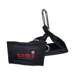 USI UNIVERSAL THE UNBEATABLE 733AB Nylon Ab Straps, Heavy Duty Nylon Exterior, Neoprene Lining, Steel Carabineer With Lock, Wide Pad Design & Weight Capacity 100 Kg/220 Lbs (Black, Pack Of 1 Pair)