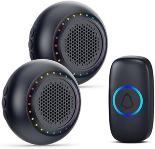 Irrespek Wireless Doorbell, Classroom Doorbell for Teachers 1000ft Range | IP55 Waterproof Button with 48 Chimes 5 Volume Plug-in Doorbell Button for Home Office Classroom Kids Room, Black