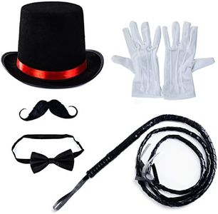 Tigerdoe Ringmaster Costume Accessories - Ringmaster Hat - 5 Accessories - Circus Party Supplies Black