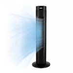 ANSIO Tower Fan 30-Inch - Bladeless Fan, Silent Cooling Fan for Bedroom and Office, 7.5-Hour Timer, 3 Speed Fans & Cooling - Black