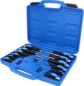 BRILLIANT TOOLS BT034012 Jeu de tournevis avec embout à frapper, 12 pcs, plat, PH Phillips [Powered by KS TOOLS]