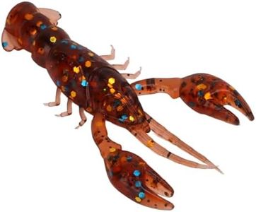 Pack of 10 Soft Shrimp Lures Crawfish Lure Shrimp Bait Set Fishing Lures Freshwater Saltwater Crawfish Bait Shrimp Lobster Claw Artificial Lure Swimbait Soft Plastic Fishing Baits(Brown)