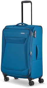 Travelite 4-Rad Koffer Größe M Weichschale, Gepäck Serie Chios mit Dehnfalte + Kantenschutz, Trolley in Zeitloser Optik, 67 cm, 60-66 Liter