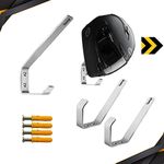 FD10 Combo 2 Set Helmet Holder-Motorcycle Helmet Holder Hook, Wall Mounted, Multipurpose to Hang Helmet, Coat, Laptop, Hand Bag, Backpack, Umbrella(2 pcs Hook+ 4 pcs Screws)