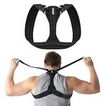 Modetro Upper Back Support Posture corrector Brace for Men and Women - Unisex,Medium Shoulder and Spine Support for Physical Therapy ,Sports– Black