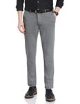 Symbol Premium Men's Slim Fit Stretch Knit Pants - Smart Casual | Flexi Waist (SP-S24-M-CT-101_Dark Grey_36)