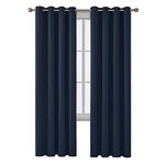 Deconovo Blackout Curtains for Living Room, Room Darkening Curtain Panel for Bedroom, Thermal Insulated Window Curtain, 1 Panel, Navy Blue, 52 W x 84 L Inch Long Curtain