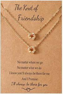 Friendship Matching Necklaces for Best Friend Christmas Birthday Graduation Gifts for Best Friends Necklaces for 2 Girls Long Distance Relationship Friendship Gifts for Womens Knotted Necklace…