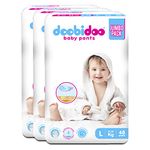 Doobidoo Baby Pants Diapers - Large Size (144 Count) - All Round Softness with Bubble soft Top sheet and Anti leak side cuffs (9-14 kgs) Pack of 3