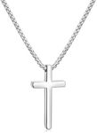 Fiusem Silver Tone Cross Necklace f