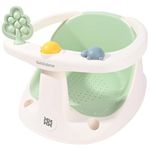 Bebamour Baby Bath Seat 6 Months+ Child Bath Tub Non-Slip Baby Bath Chair with Toys, Baby Water Jug, Green