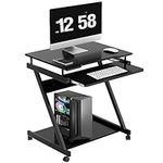 SogesHome 23.6inches Laptop Desk with Keyboard Tray Computer Desk Workstation Table Adjustable Mobile Bed Table Portable Laptop Computer Stand Desks, Black NSDCA-DX-8110BB