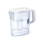 AQUAPHOR 5 Cup Compact Fridge Water Filter Pitcher with 1 x B15 Filter, Easy Fill flip top lid, Reduces Chlorine, limescale and Heavy Metals. BPA Free