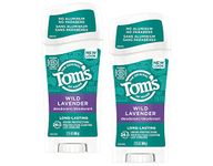 Tom's of Maine Natural Long-Lasting Deodorant Stick Lavender 2.25 Oz (Pack of 2)