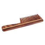 SVATV HANDCRAFTED ROSEWOOD COMB FOR DETANGLING HAIR FOR THICK, CURLY AND WAVY HAIR, NON-STATIC AND ECO-FRIENDLY WITH WIDE TOOTH FOR GROOMING HAIR COMB - (S-81A)