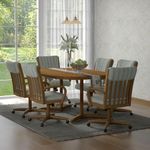 Chromcraft 7-Piece Table Set for 6, Expandable Table with 6 Chairs Table and Chairs Set for Kitchen Room (Alden Garden)