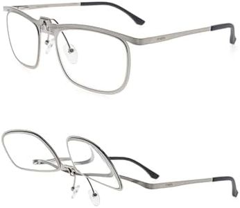 FAA'N Flip up Reading Glasses for Women Men,Square Frame Readers with Spring Hinge (Presbyopia lens, Grey, +3.00 Diopters)