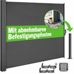 CASARIA® Nosara Extendable Side Awning | 180 x 300 cm | Privacy, Sun & Wind Protection Screen | Perfect for Balcony, Patio and Garden | Anthracite Grey