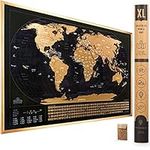 XL Scratch Off Map of The World wit