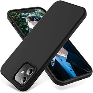 OTOFLY Soft Silicone Designed for iPhone 12/12 Pro Case,[Military Grade Drop Protection] [Anti-Scratch Microfiber Lining] Shockproof Protective Phone Case Slim Thin Cover 6.1 inch Black