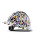 LANON Full Brim Hard Hat, OSHA Construction Work Approved, Multicolor Design, FRP Safety Vented Helmet with 4 Point Adjustable Ratchet Suspension, Class C