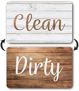 Dark Brown Wood Clean Dirty Magnet for Dishwasher, Reversible Dishwasher Magnet Clean Dirty Sign, Double Sided Strong Kitchen Flip Indicator, Bonus Universal Magnetic Plate, Dark Brown Wood Magnet