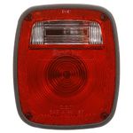 Truck-Lite 5014K Combo Box Light (Signal-Stat, Incandescent, Red/Clear Polycarbonate Lens, Rh, 3 Stud, Packard, Stripped End, 12V)