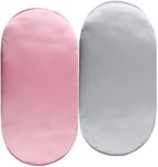 Satin Bassinet Sheet Set 2 Pack Ultra Soft Silk Fit for Rectangle, Hourglass, Oval Bassinet Mattress Protect for Baby Hair and Skin Cradle or Bassinet Sheets, Lt Grey & Pink