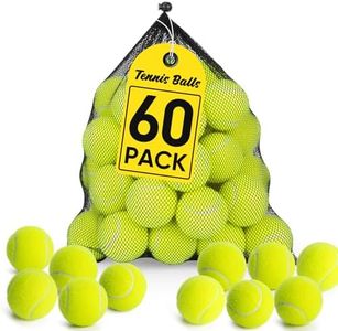 Treeroot 60Pack Tennis Balls, High Elasticity Tennis Balls Bulk, Comes with a Portable Mesh Bag, Tennis Ball for Dogs, Suitable for Beginner Training Ball, Durable & Bounce