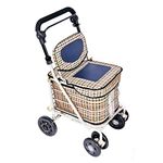 The Backrest Seat Shopper Trolley (Light Tartan)